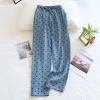 100% Cotton Home Pajama Pants Love Printing Sleep Bottoms Sleeping Lounge Pants Loose Sleep Wear Casual Women Pajama Trouser - Image 3