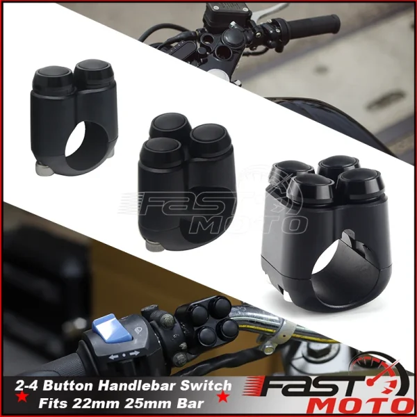 2&3&4 Buttons Motorcycle Switch 25mm 22mm Handle Bar Controller Switches Starter Horn Universal 1" Handlebar Switch Cafe Racer