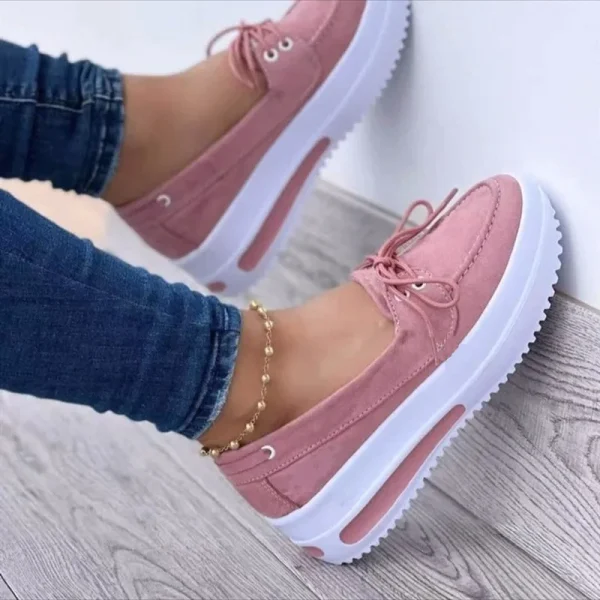 2024 New Women Shoes Autumn Lace-up Platform Shoe Plus Size 43 Casual Sneakers Comfortable Slip on Anti-slip Zapatillas De Mujer