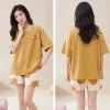 2024 Summer Women Pajama Sets Short Sleeve T-shirts+Shorts Two Pieces Suits Female Comfortable Sleepwear Casual Home Clothes - Image 6