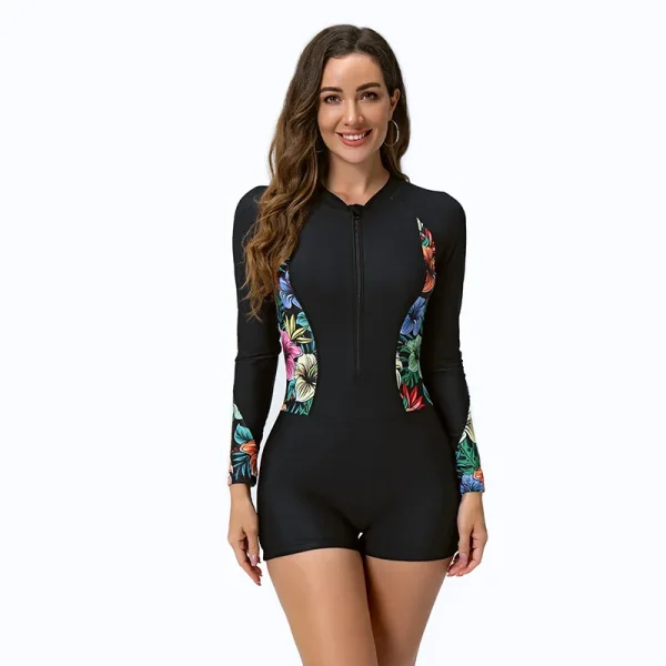 2024 Woman Swimsuit Long-Sleeve Surfing Suit One Piece Bathing Suit Quick Dry Adult Diving Clothes Women's Swimwear