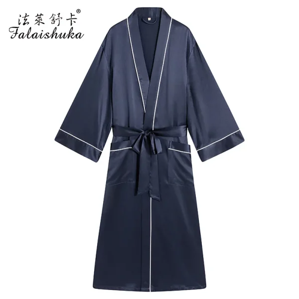 25 momme 100% mulberry silk robes men Long sleeve real silk high quality pure color elegance robes Wedding dressing gown S5718