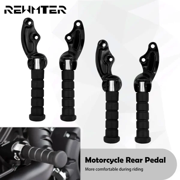 2xMotorcycle Rear Footrest Passenger Foot Pegs Mounting Bracket Black For Indian Scout Bobber 2018-2021 Scout Sixty 2016-2021