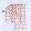 3pcs flower summer pajamas sets women sleepwear double gauze wrinkly cotton Short sleeved long pants shorts pyjamas plus size - Image 3