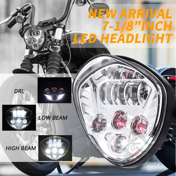 7 Inch Motorcycle LED Headlight w/ Bracket Clamp DRL Motorcycle For Harley Honda Yamaha Cafe Racer LED Projection Headlight