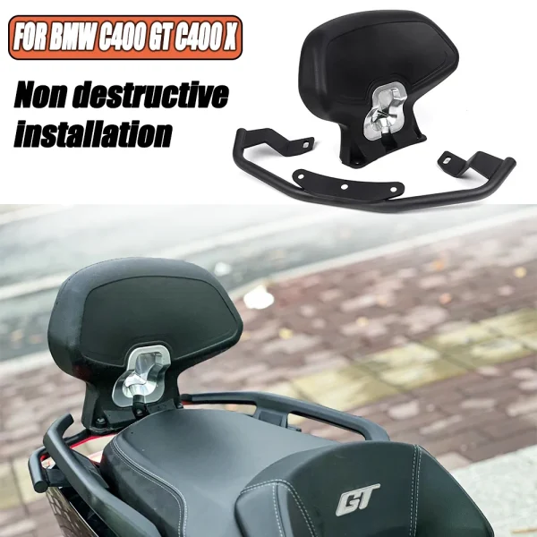 FOR BMW C400GT C 400 X Motorcycle Accessories Black Rear Passenger Seat Backrest Cushion Back Rest Pad