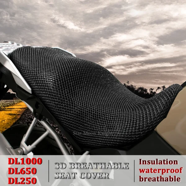 For Suzuki V-Strom VStrom DL1000 DL650 DL250 DL 650 Motorcycle Anti-Slip 3D Mesh Fabric Seat Cover Breathable Waterproof Cushion