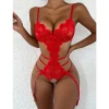 Hot Erotic Sexy Lingerie Set Women Push Up Bra Garter Set Lace Backless Straps Transparent Underwear Sets Plus Size Lenceria - Image 3