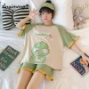 Kawaii Cartoon Dinosaur Pajamas Set for Womens Summer M-5XL Girls Shorts Fashion Loungewear Women Cute Pijamas Lady Sleepwear - Image 2