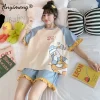 Kawaii Cartoon Dinosaur Pajamas Set for Womens Summer M-5XL Girls Shorts Fashion Loungewear Women Cute Pijamas Lady Sleepwear - Image 3