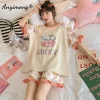 Kawaii Cartoon Dinosaur Pajamas Set for Womens Summer M-5XL Girls Shorts Fashion Loungewear Women Cute Pijamas Lady Sleepwear - Image 5