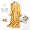 Kawaii Cute Cartoon sleepdress women longuette christmas 60% cotton soft sleepwear women nightdress nightgown plus size - Image 4