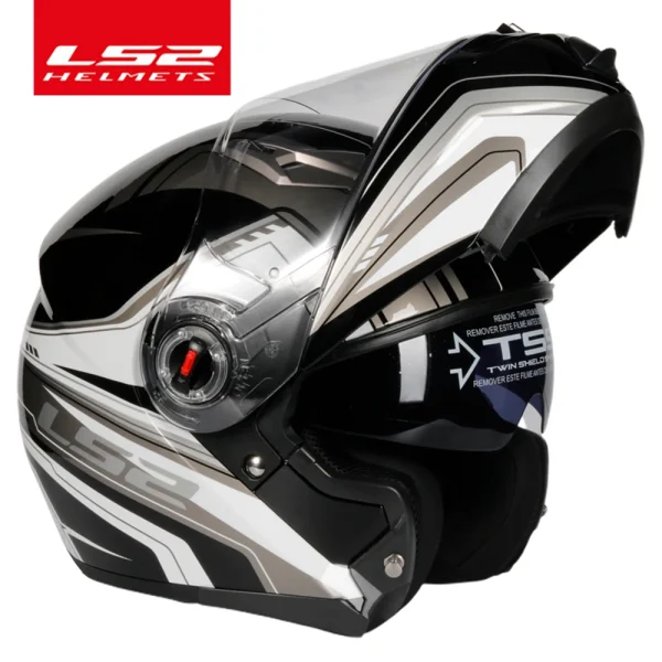 LS2 FF370 Flip Up Motorcycle Helmet Personalised Dual Lens Modular Helmets LS2 Capacete Cascos Para Moto Motocross Racing Helmet