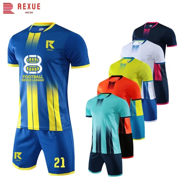 Men Kids Soccer Jersey Suits Sublimation Blank Custom Quick Drying New Season Man Child Team Training Football Uniform Outfit