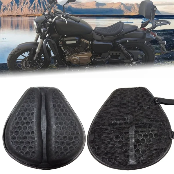 Motorbike Gel Seat Cushion 3D Honeycomb Structure Breathable Motorbike Seat Pad Foldable Motorcycle Soft Seat Pad Accessories