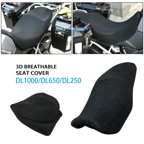 Motorcycle Anti-Slip 3D Mesh Fabric Seat Cover Breathable Waterproof Cushion For Suzuki V-Strom VStrom DL1000 DL650 DL250 DL 650