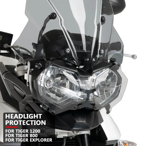 Motorcycle Headlight Protector Light Cover Protective Guard Acrylic For Tiger 800 XC XCX XCA XR XRT XRX 2011-2018 1200 Explorer