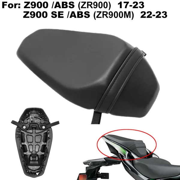 Motorcycle Rear Seat Pillion Passenger Cushion Seat Assy For Kawasaki Z900 Z900SE ZR900 2017-2023 2018 19 20 Ref. 53066-0668-12Y