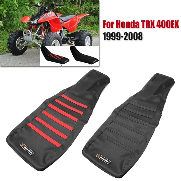 Motorcycle Seat Cover For Honda TRX 400EX TRX 400 EX Sportrax 400 1999 - 2007 2008 Ribbed Gripper Soft Seat Covers Anti-Slip Pad