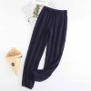 New Couple 100% Cotton Gauze Crepe Sleep Pants New Couple 100% Cotton Gauze Crepe Sleep Bottoms Pajama Shorts Womens Bottoms - Image 4