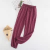 New Couple 100% Cotton Gauze Crepe Sleep Pants New Couple 100% Cotton Gauze Crepe Sleep Bottoms Pajama Shorts Womens Bottoms - Image 6