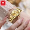 OLEVS Automatic Watch for Women Diamond Gold Luxury Stainless steel Elegant Original Women's Automatic Watch Necklace Gift Set - Image 3