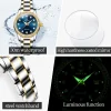 OLEVS Automatic Watch for Women Diamond Gold Luxury Stainless steel Elegant Original Women's Automatic Watch Necklace Gift Set - Image 6