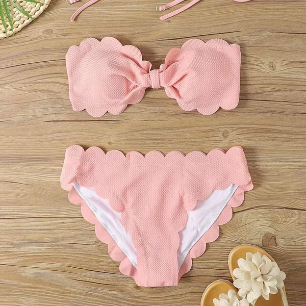 Sexy Bandeau Bikini Set 2023 Women Brazilian Swimsuit Solid Swimwear Female Summer Beachwear Bathing Suit Bequine