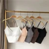 Sexy Ice Silk Camisole For Women Summer Breathable Comfort Underwear Girls Crop Tops Vest Female Black Sexy Tube Tops Bras White - Image 2