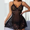 Sexy Lingerie Set Lace Short Nightdress Women Perspective Underwear Suspender Slim Dress Lolita Exotic Costume Sexy Sleepwear - Image 4