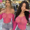 Sexy One-piece Lingerie Bodysuit Women Bra Set Rhinestone Underwear Hot Transparent Open Strapless Erotic Mesh Bras Long Sleeve - Image 3