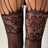 Teddy Crotchless Tights Erotic Lingerie Women Black Full Body Stockings High Fishnet Sexy Pantyhose Floral Mesh Hollow Tights - Image 6