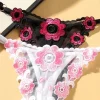 Women Panties Charming Black Perspective Tulle Sexy Thong Femininity Embroidery Breathable Adjustable Belt Ladies Underwear - Image 4