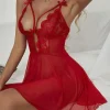 Women Sexy Nightdress Lace Lingerie V-neck Strap Sleepwear Summer Sleeveless Babydoll Female Underwear Nightgowns Hot Dress - Image 5