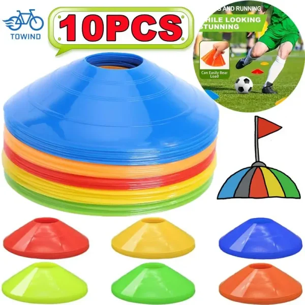 10/5PCS Soccer Cones Football Training Equipment Pro Disc Cones Cross Track Agility Exercise Obstacles Avoiding Sport Training