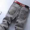 2022 New Men's Stretch Regular Fit Jeans Business Casual Classic Style Fashion Denim Trousers Male Black Blue Gray Pants - Image 3