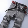 2022 New Men's Stretch Regular Fit Jeans Business Casual Classic Style Fashion Denim Trousers Male Black Blue Gray Pants - Image 2