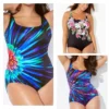 2024 Oversized Swimwear Women One-piece Printed Swimsuit Beachwear Sexy Swimwear Plus Size Bodysuit Beach Bathingsuit Monokini - Image 2