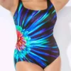 2024 Oversized Swimwear Women One-piece Printed Swimsuit Beachwear Sexy Swimwear Plus Size Bodysuit Beach Bathingsuit Monokini - Image 4