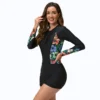 2024 Woman Swimsuit Long-Sleeve Surfing Suit One Piece Bathing Suit Quick Dry Adult Diving Clothes Women's Swimwear - Image 2