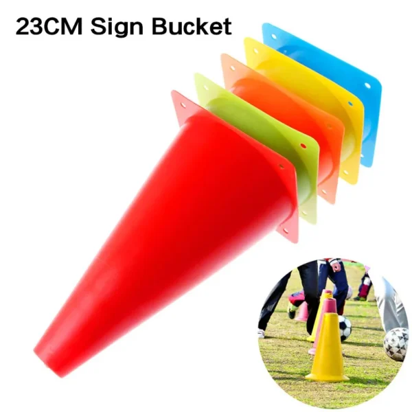 23CM Height Soccer Training Sign Bucket Pressure Resistant Cones Outdoor Football Basketball Training Sports Accessory 5 Colors