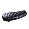 64cm University Retro Motorcycle Black Leather Cafe Racer Vintage Gel Flat Cushion Seat Saddle - Image 3