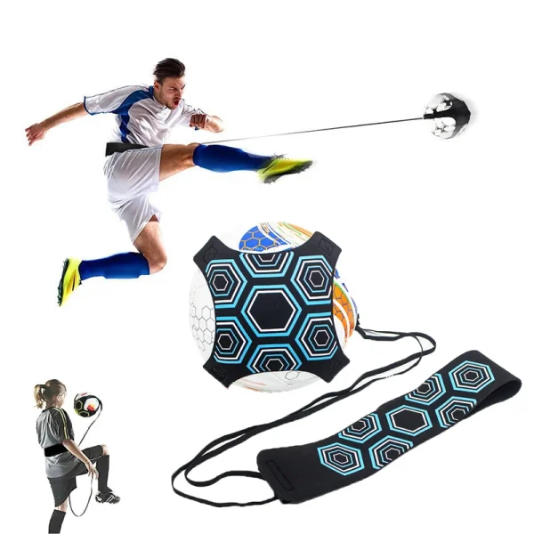 Adjustable Football Kick Trainer Adults Kids Soccer Ball Training Equipment Trainer Solo Practice Elastic Belt Sports Assistance