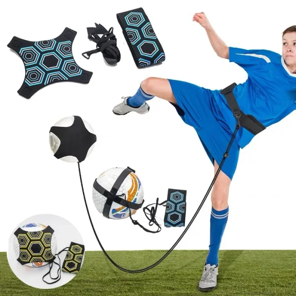 Adjustable Football Kick Trainer Soccer Ball Solo Practice Training Auxiliary Equipment Sports Trainer Elastic Belt Assistance