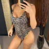 Bikinis 2024 Woman Sexy Backless Monokini Leopard One Piece Swimsuit Women Swimwear Female Padded High Leg Cut Bathing Suit - Image 3