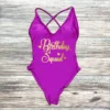 Birthday Queen Squad Swimwear Women Sexy Padded One Piece Swimsuit Woman Bachelorette Party Swimming Suit 2024 biquinis feminino - Image 5