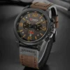 CURREN Mens Watches Top Luxury Brand Waterproof Sport Wrist Watch Chronograph Quartz Military Genuine Leather Relogio Masculino - Image 2