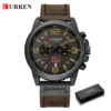 CURREN Mens Watches Top Luxury Brand Waterproof Sport Wrist Watch Chronograph Quartz Military Genuine Leather Relogio Masculino - Image 6