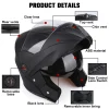 DOT Certification Uchoose Motorcycle Helmet Double Lens Cross Section Helmet Safety Modular Flip Helm Unisex Helmet With Visor - Image 5