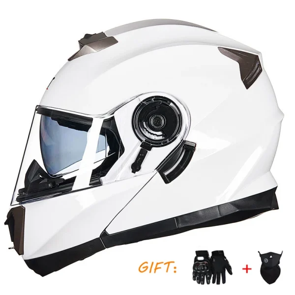 DOT ECE Double Lens Motorcycle Helmet Motorbike Motocross Flip Up Helmet Riding Full Face Crash Scooter ABS Shell Casco Vespa